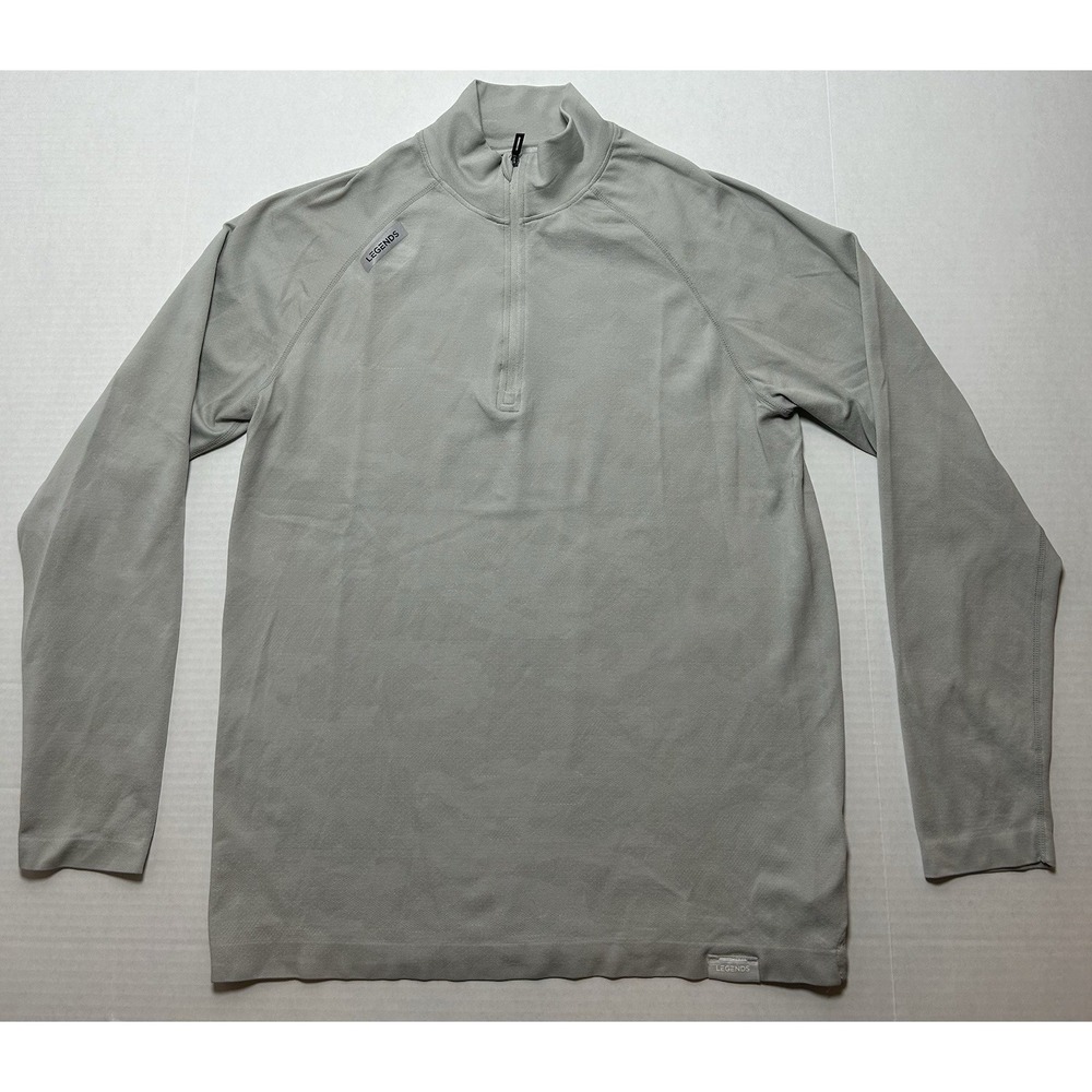 Legends Dash Quarter 1/4 Zip Mens Large Long Sleeve Gray Camo Performance EUC